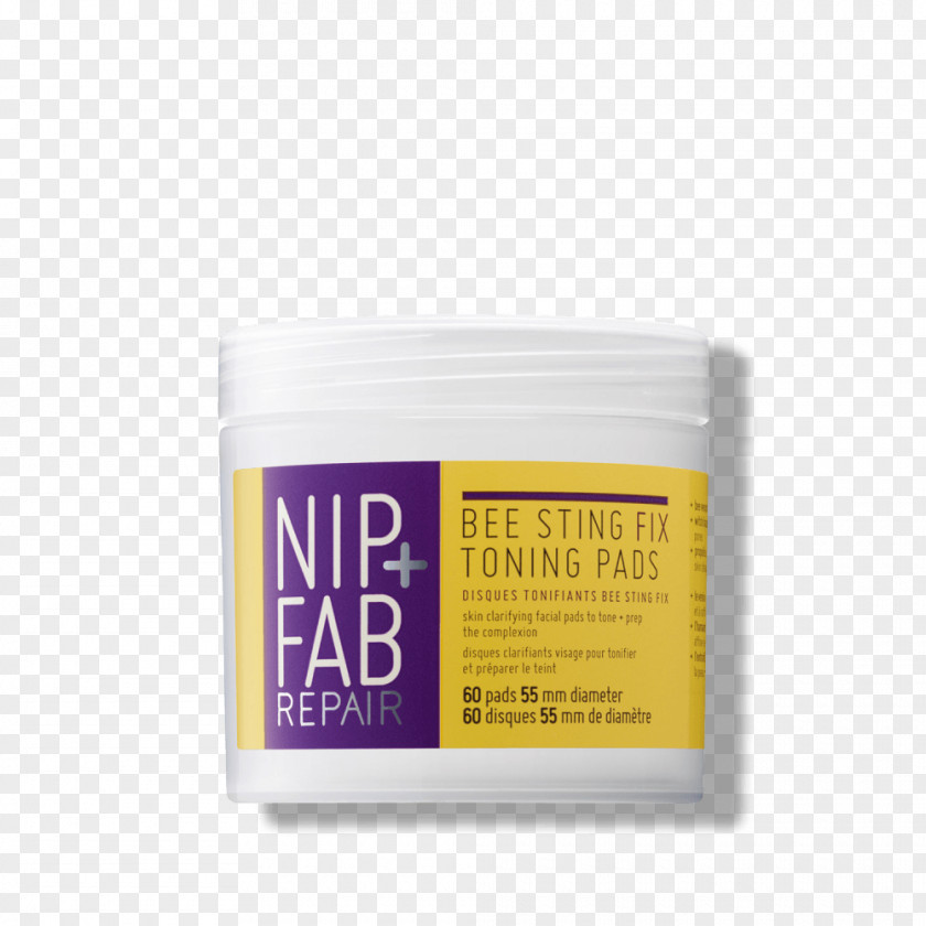 Bee Sting Nip + Fab Glycolic Fix Scrub Toner NIP+FAB Night Pads Extreme 60pk PNG
