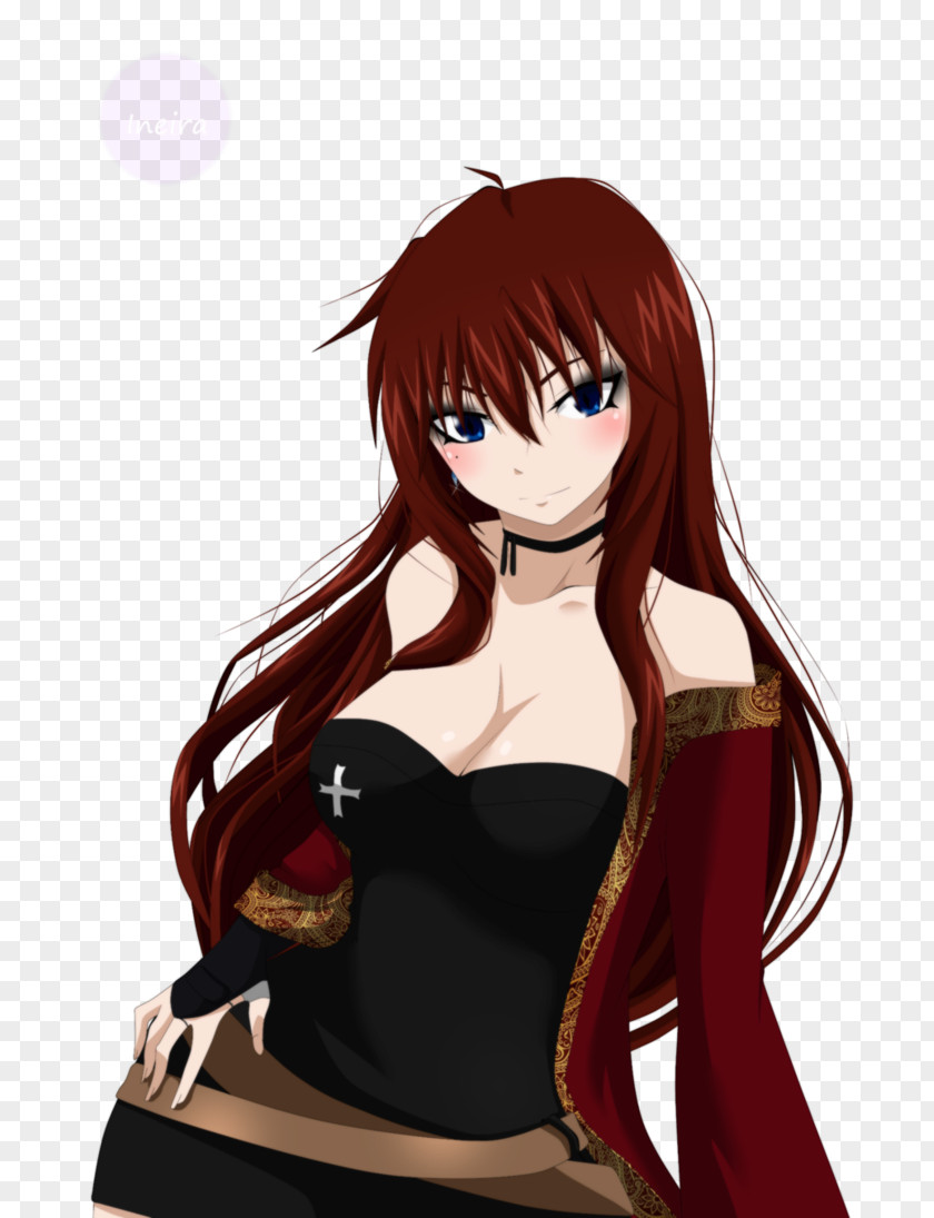 Fairy Tail Black Hair Brown Red PNG