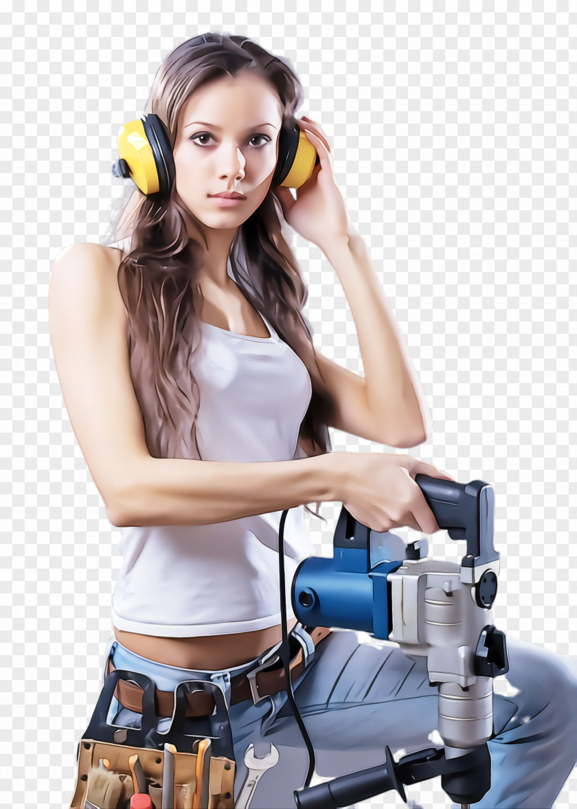 Hearing Headphones Arm Camera Operator Audio Equipment Hand Neck PNG