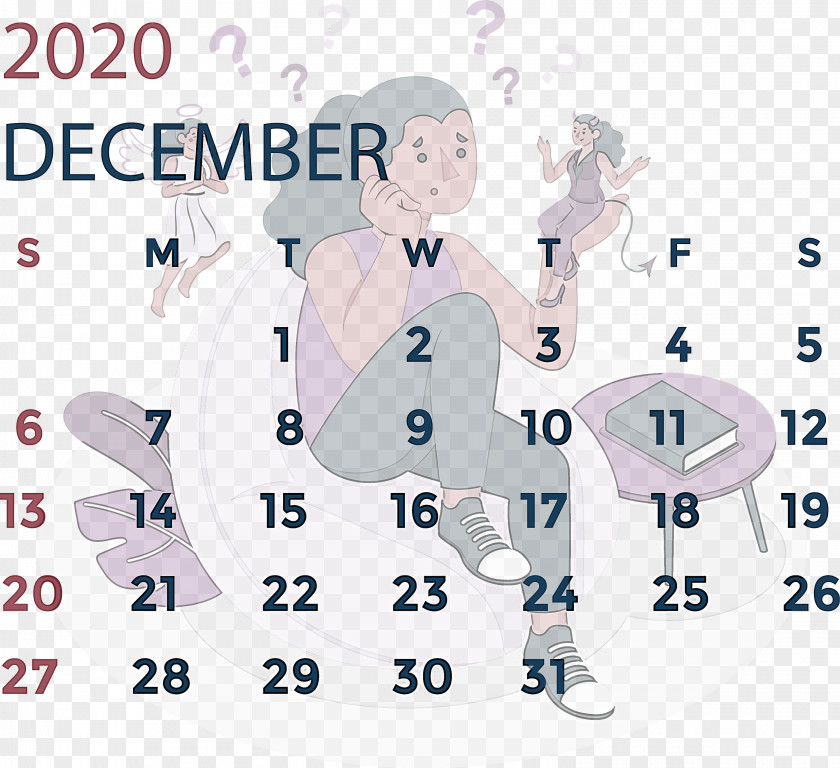 December 2020 Printable Calendar PNG