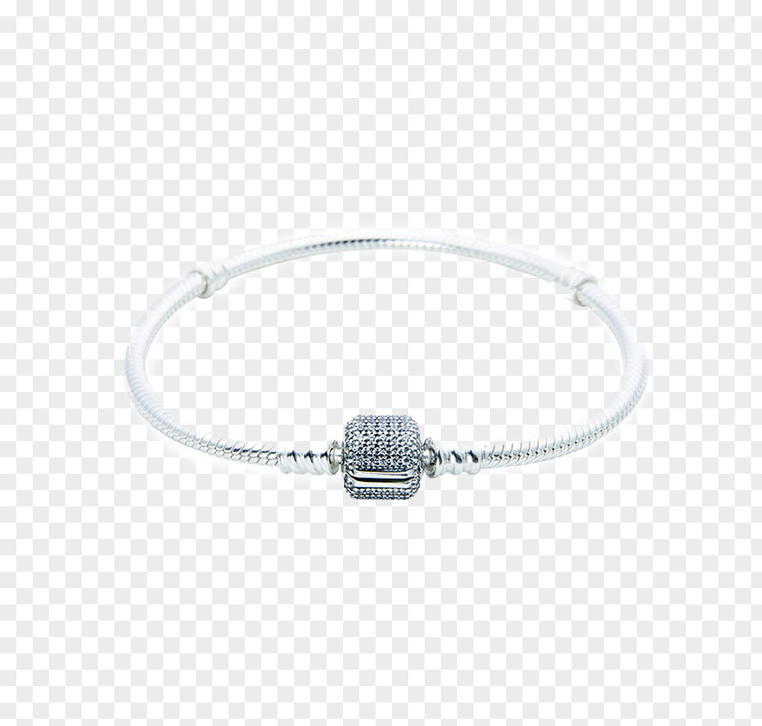 PANDORA Pandora Silver Bracelet Two Cylindrical Foundation Jewellery Bangle Jewelry Design PNG