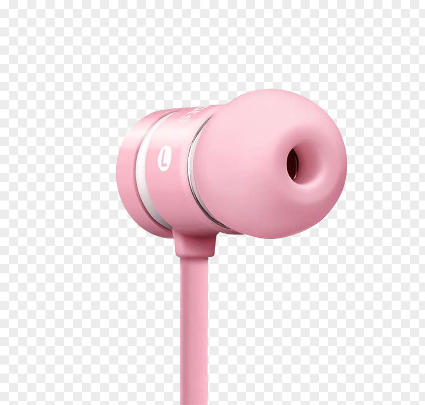 Single Pink Headphones Beats Electronics Loudspeaker Apple Earbuds PNG