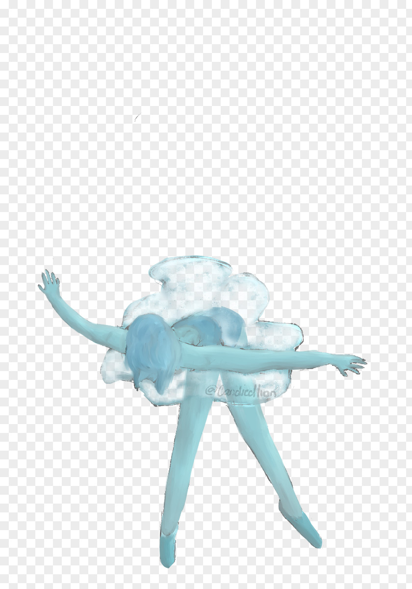 Watercolor Diamond Octopus Turquoise Figurine PNG