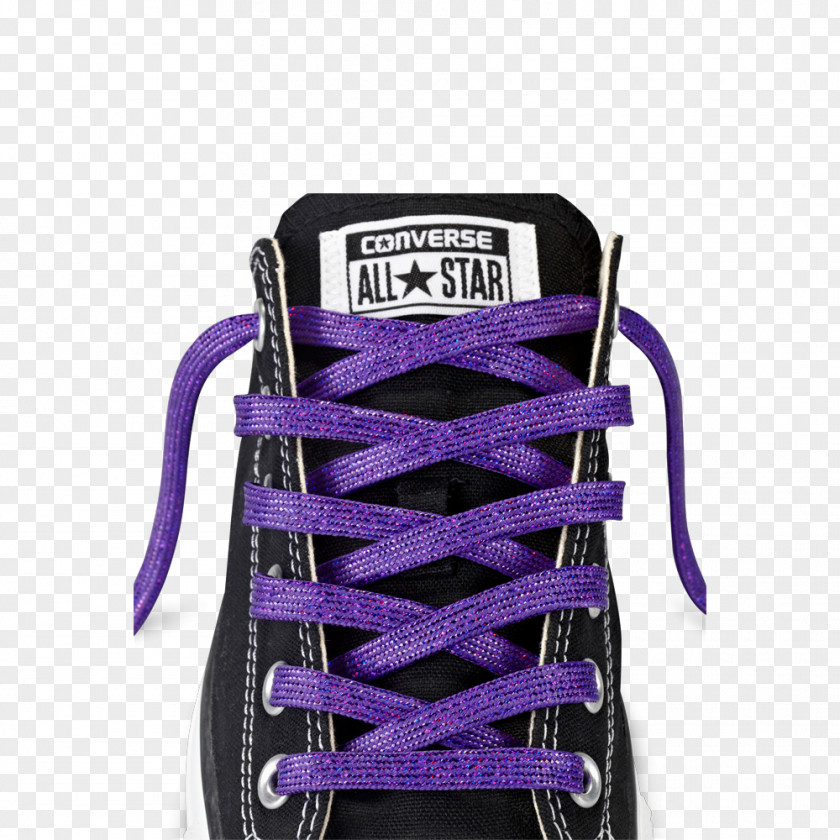 Lace Edge Shoelaces Converse Purple PNG