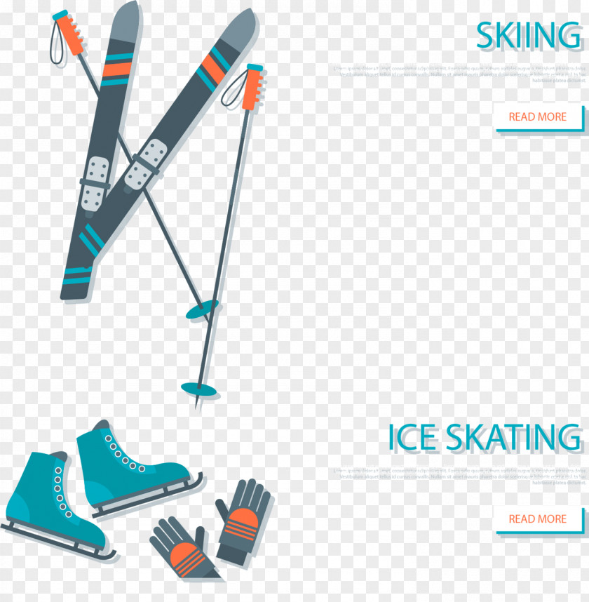 Vector Skis Ski Pole Winter Sport Skiing Poster Snowboarding PNG