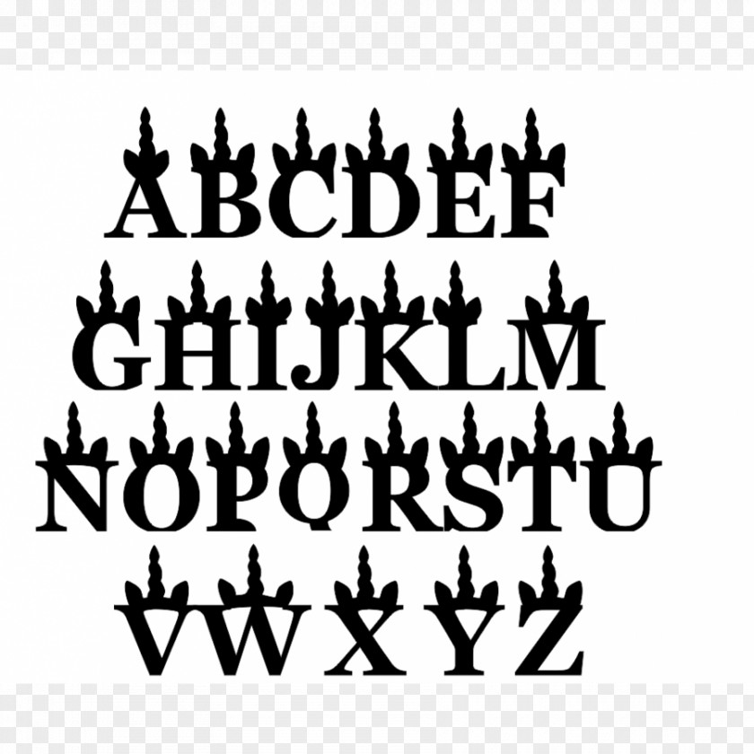 Alphabet Unicorn Letter Typography Georgia Calligraphy Font PNG