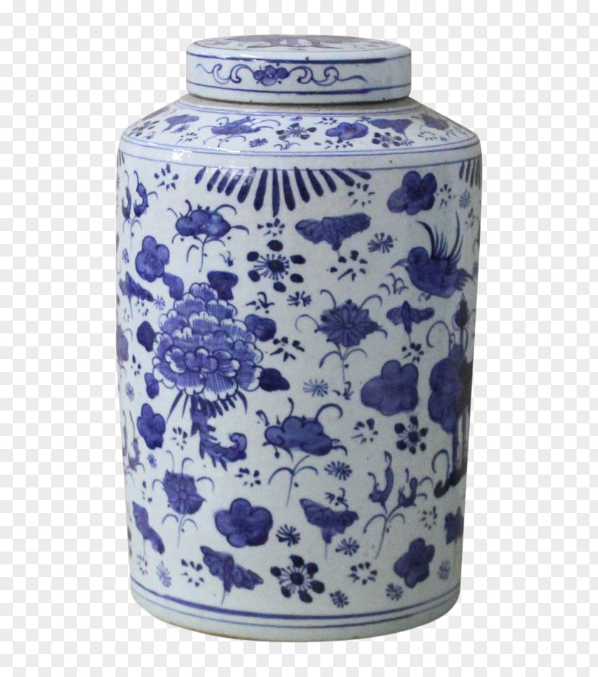 Jar Blue And White Pottery Ceramic Porcelain Container PNG