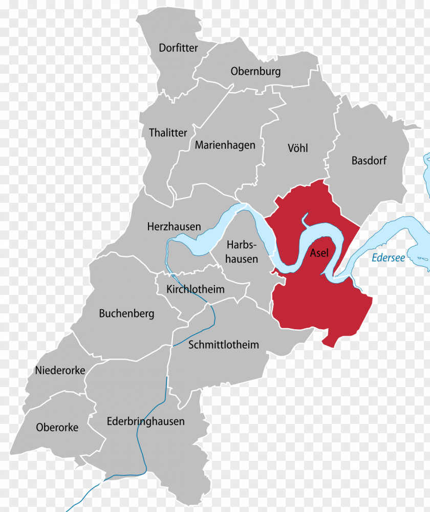 Map Kellerwald-Edersee National Park Asel Harbshausen Herzhausen PNG