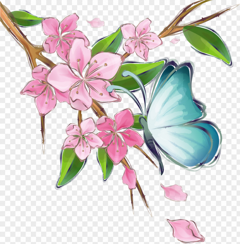 Pink Butterfly Animation Cartoon PNG