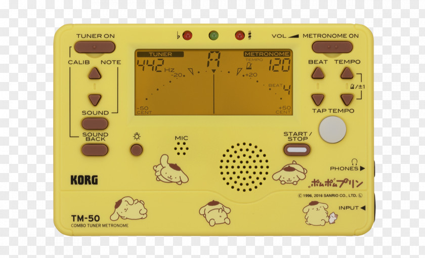 Pom Purin Hello Kitty Korg Electronic Tuner Metronome Musical Instruments PNG