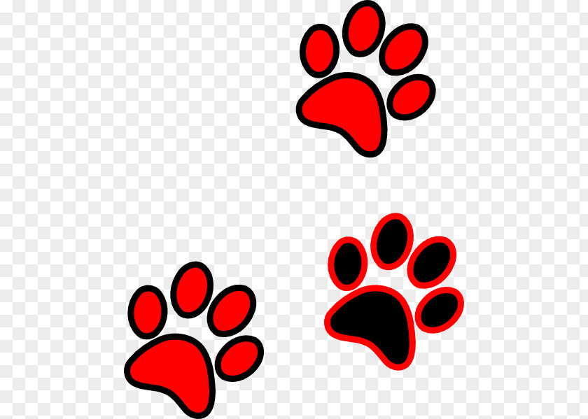 Red Paw Dog Cougar Bear Clip Art PNG