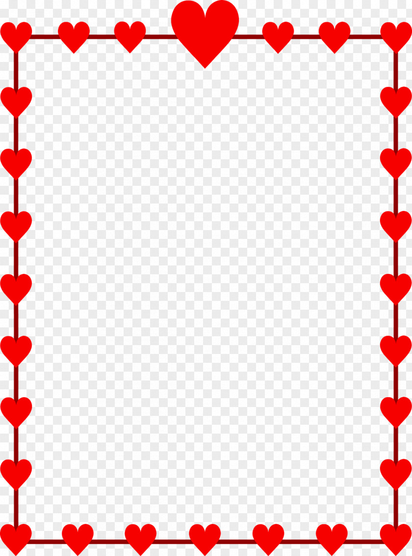 Valentine Card Cliparts Right Border Of Heart Valentines Day Picture Frame Clip Art PNG