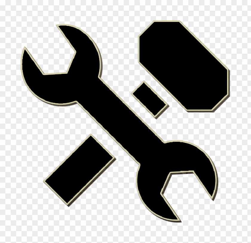 Wrench And Hammer Cross Icon Tools Utensils Building Trade PNG