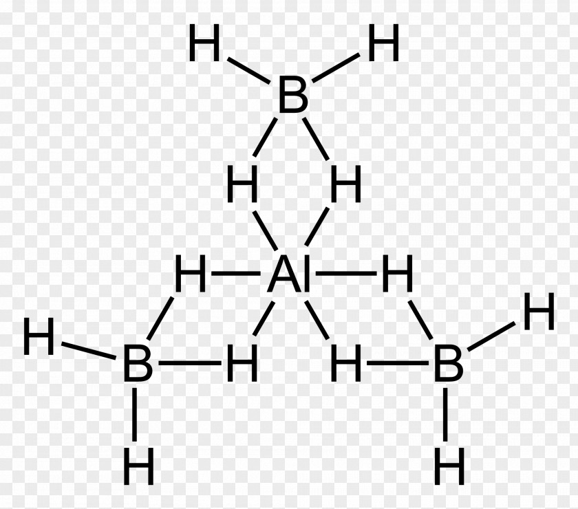 Aluminum Aluminium Borohydride Molecule Lewis Structure PNG