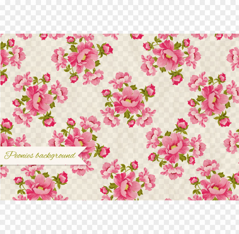 Vector Peony Retro Background Flower Rose Blossom Illustration PNG