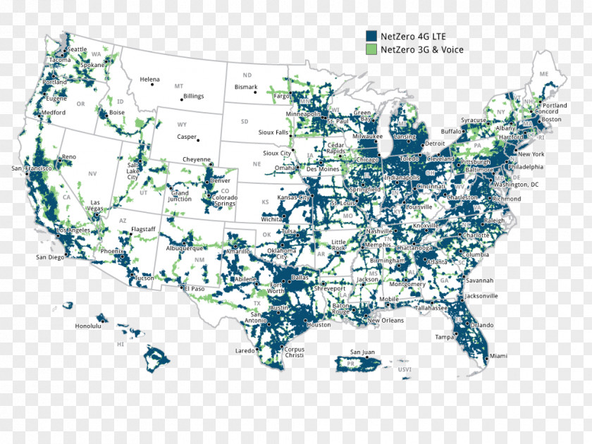 3g 4g Coverage Map NetZero Broadband 4G PNG