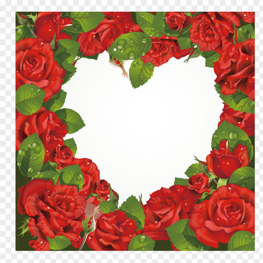 Rose Decorative Frame Valentine's Day Red Clip Art PNG