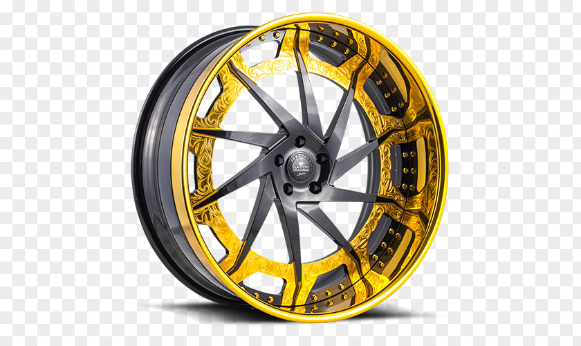 Gold Accent Car Rim Custom Wheel Tire PNG