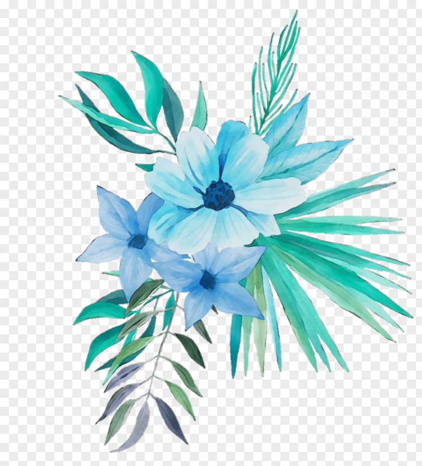 Anemone Wildflower Blue Watercolor Flowers PNG