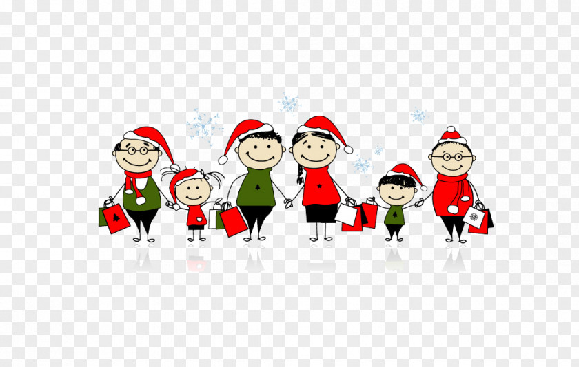 Creative Christmas Santa Claus Family Clip Art PNG