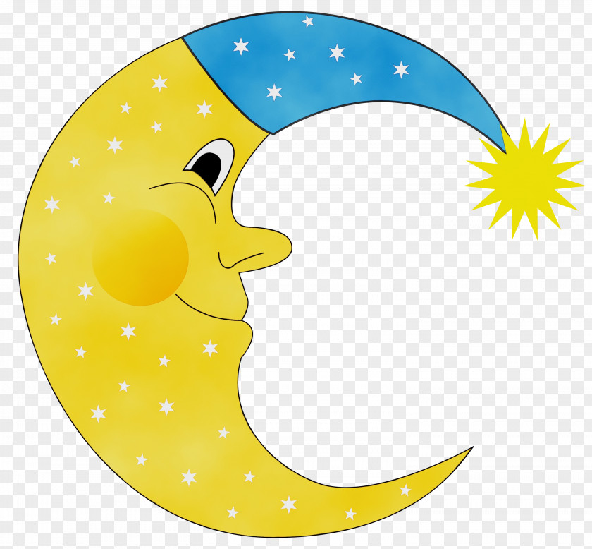 Crescent Yellow Moon PNG