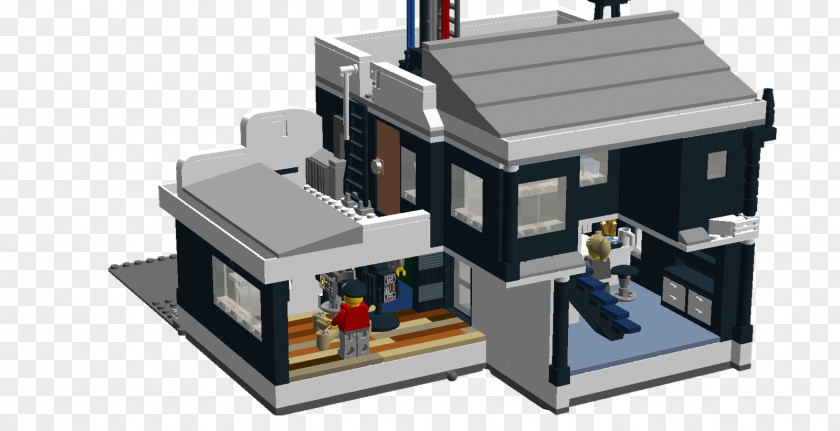 Double Storey Building LEGO Roof Desk Lobby PNG