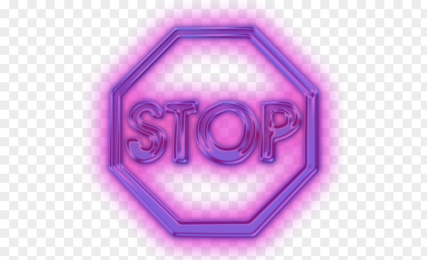 Purple Neon Logo Sign PNG