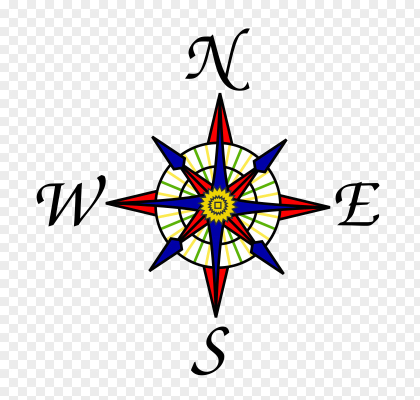 Simple Compass Rose Clip Art PNG