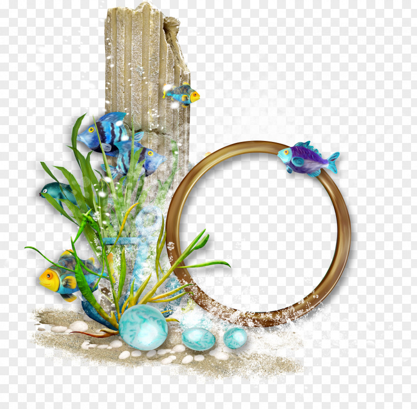 Ocean Wind Flower Frame Picture Clip Art PNG