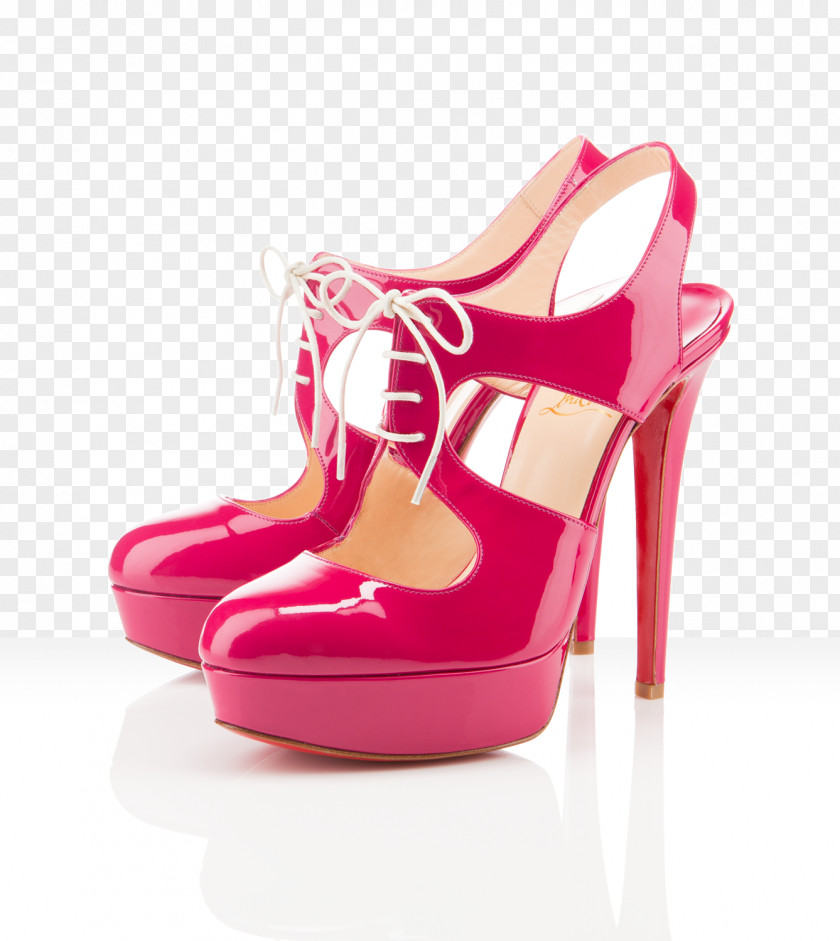 Louboutin Court Shoe High-heeled Footwear Pink Patent Leather PNG
