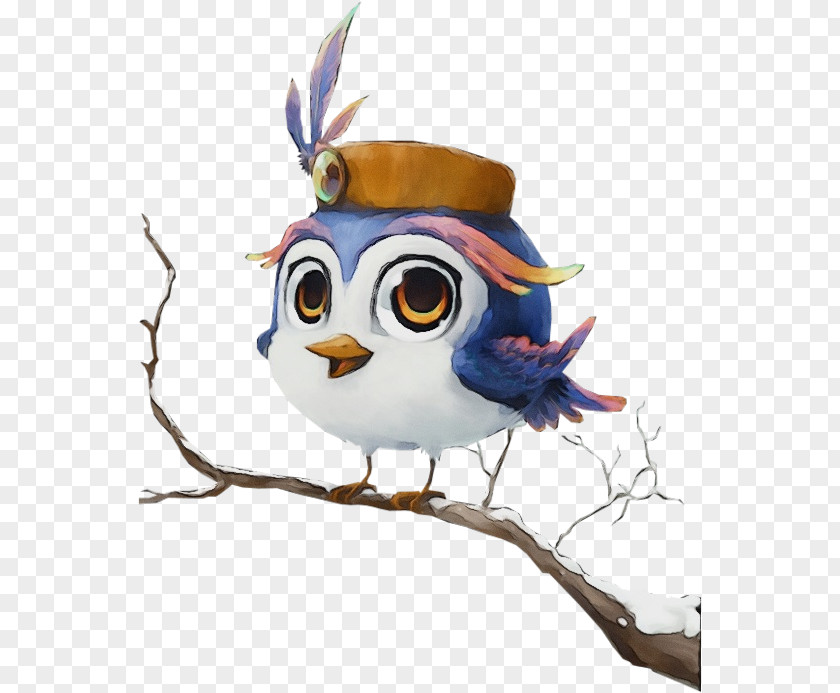Bird Of Prey Animation Owl Branch PNG
