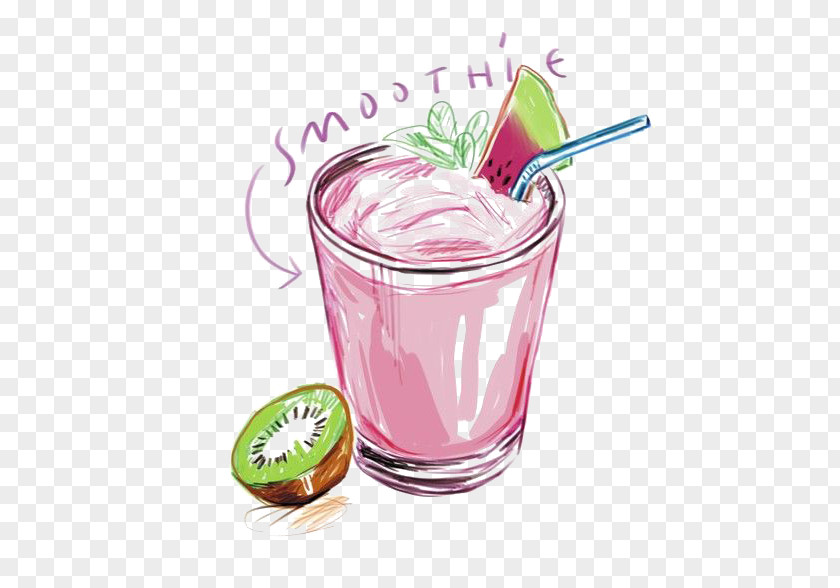 Watercolor Juice Smoothie Milkshake Cocktail Plant Milk PNG