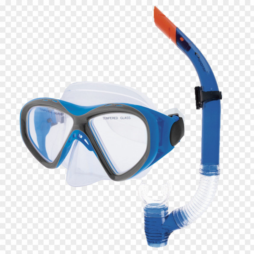 Glasses Aeratore Spokey Kraken II Blue Set Underwater Diving CORAL Junior PNG