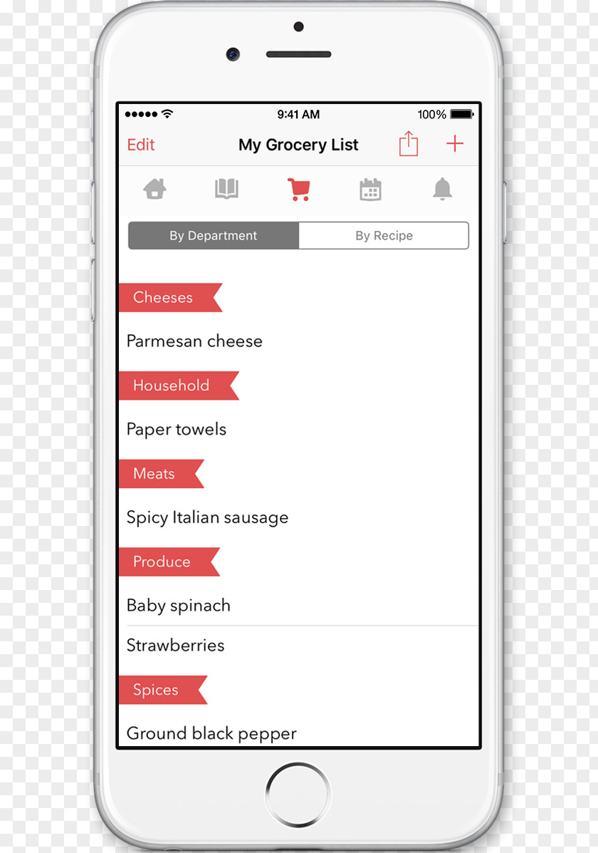 Grocery List Mobile Phones Recipe Organization Document Cooking PNG