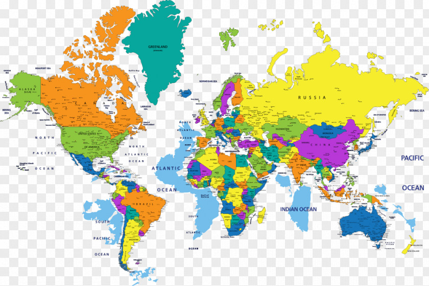 Vector Color Map Globe World PNG