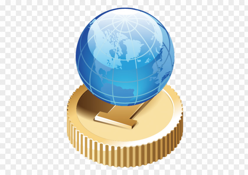 Vector Gold Earth Computer Network Download PNG