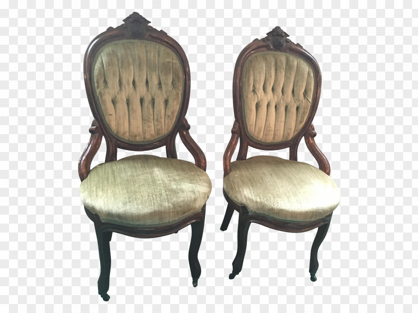 Antique Chair Victorian Era Design Velvet PNG