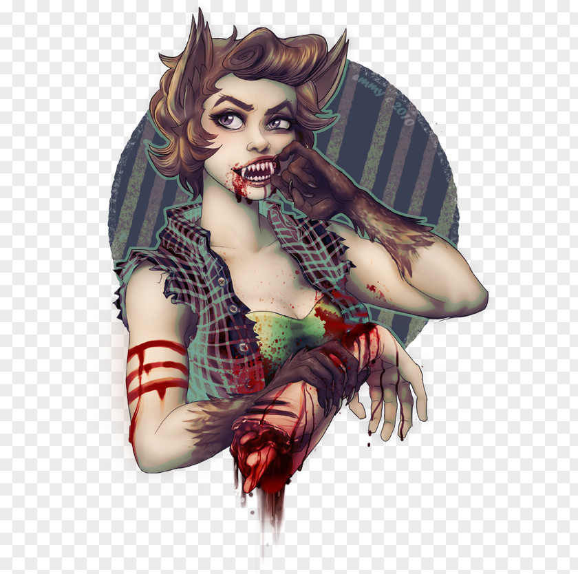 Gray Wolf Pin-up Girl Werewolf Tattoo PNG wolf girl Tattoo, werewolf clipart PNG