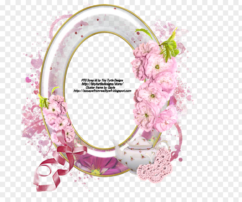 Teatime Picture Frames Floral Design Copyright Font PNG
