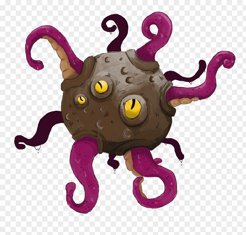 Day Of The Tentacle Octopus Starbound Boss Character PNG