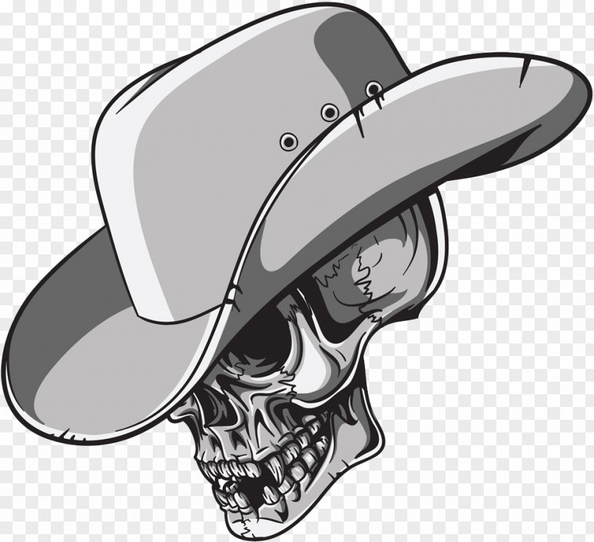 Skull T-shirt Cowboy Hat PNG