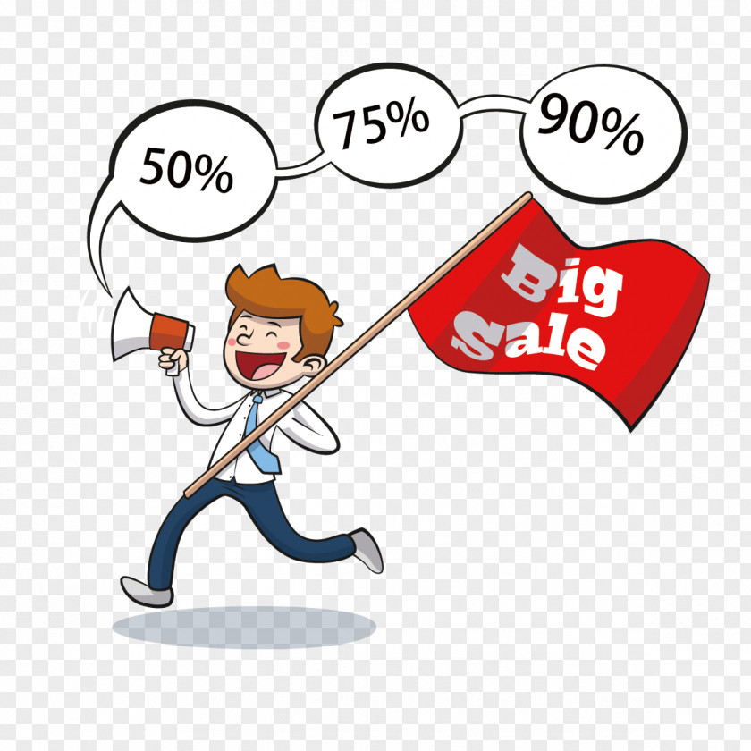 Take The Red Flag And Horn Man Sales Download PNG