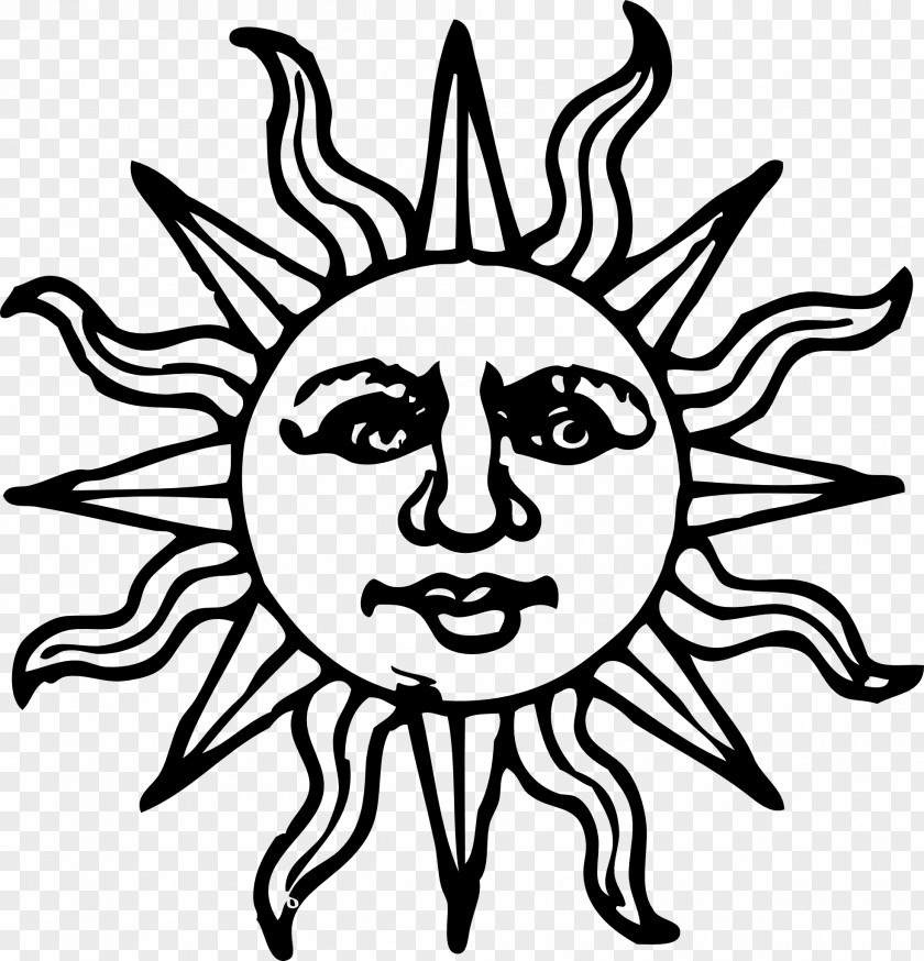 Black And White Sun Clip Art PNG