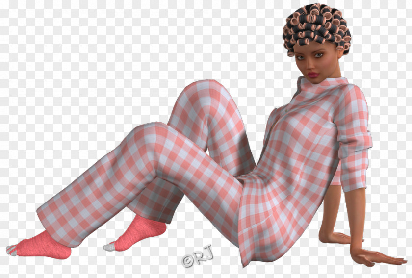 Pajama Party Tartan Sitting Outerwear PNG