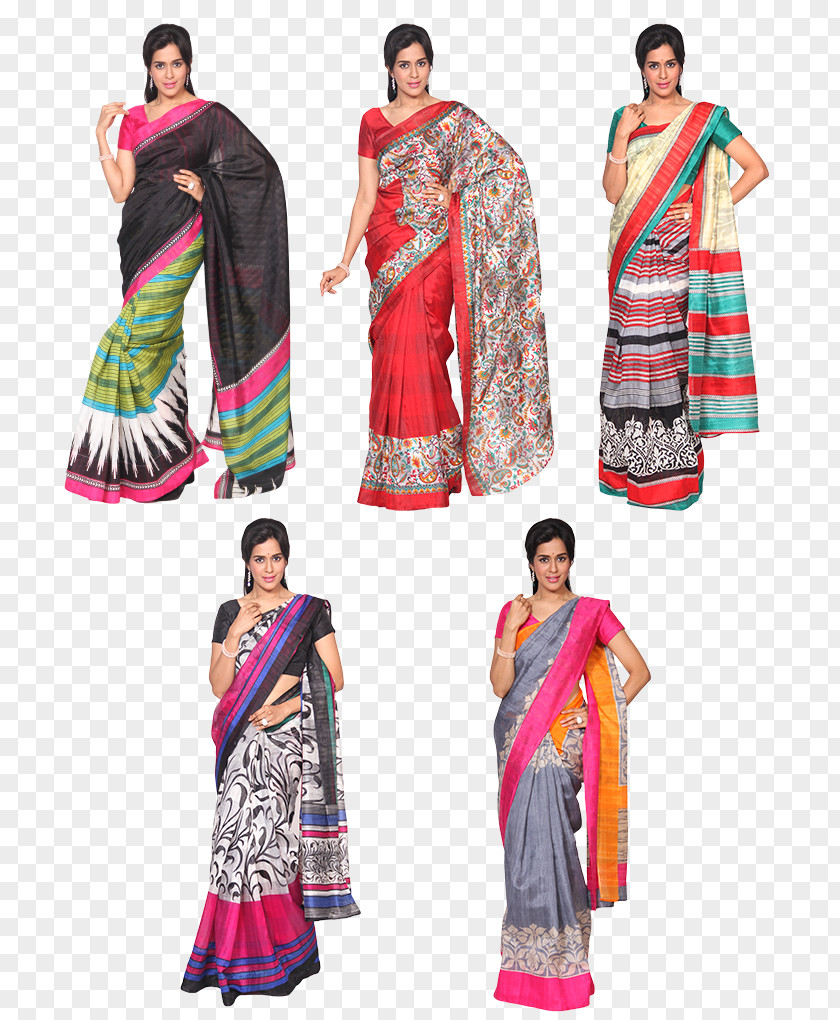 Women Saree Costume Fashion Design Textile PNG