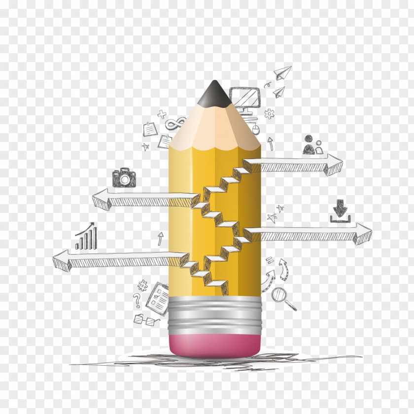 Creative Pen Pattern Business Pencil Infographic Illustration PNG