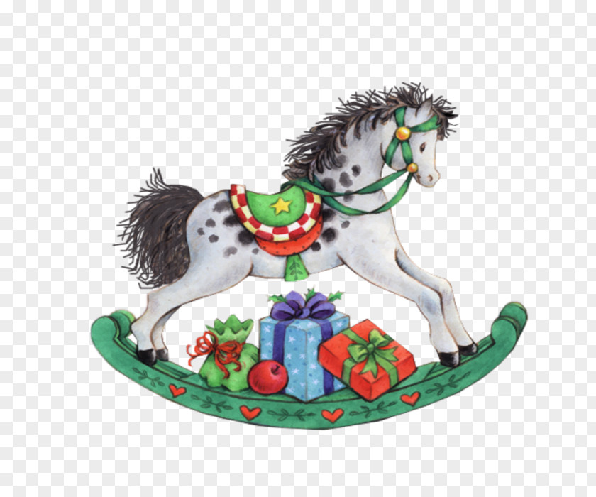 Horse Rocking Santa Claus Christmas Clip Art PNG