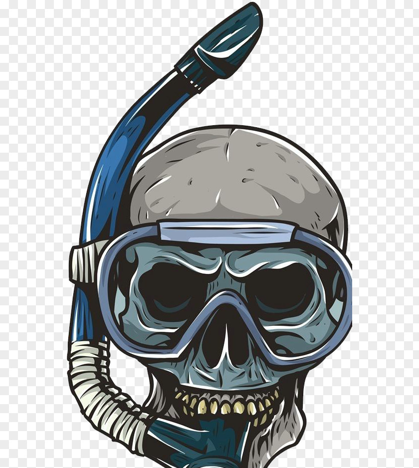 Skeleton Diver Underwater Diving Scuba Skull Snorkeling Mask PNG