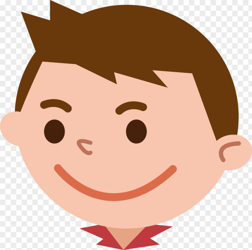 Smiling Boy Cartoon Portrait PNG