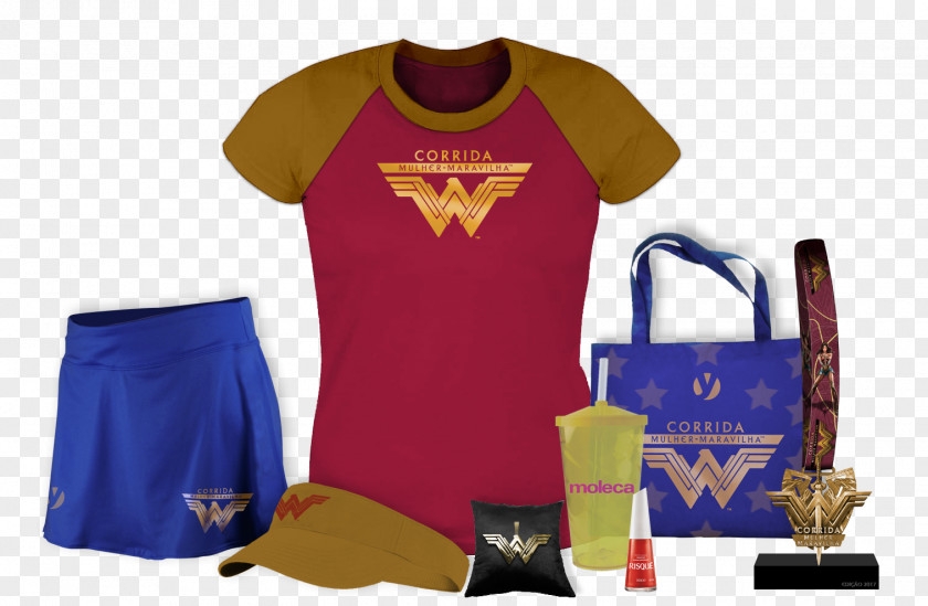 Wonder Woman Racing Walking Female T-shirt PNG